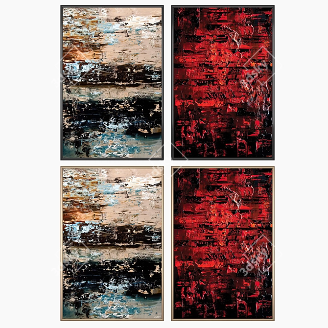 Title: Artistic Frames Collection - Set of 2 Paintings 3D model image 2