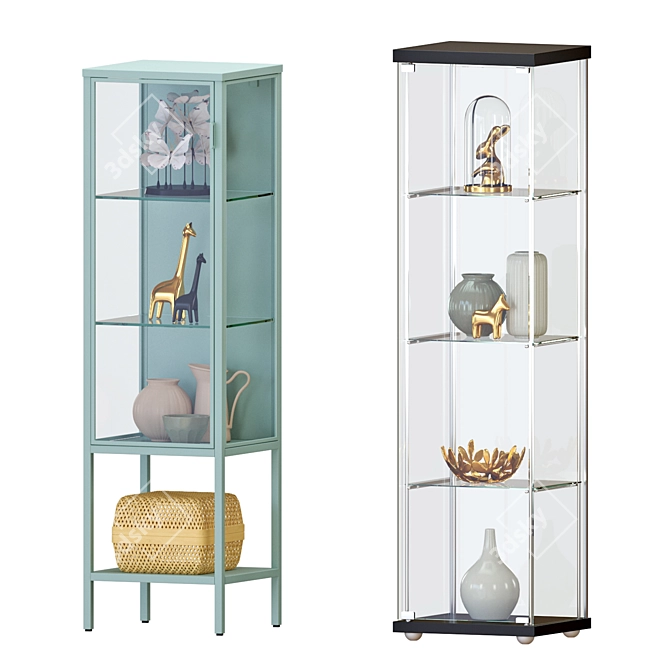 Modern Glass Door Cabinets for Stylish Storage 3D model image 1