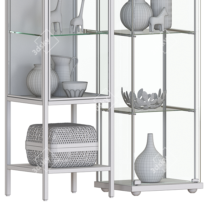 Modern Glass Door Cabinets for Stylish Storage 3D model image 7