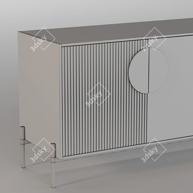 Modern 4-Drawer Dresser 1620x400x600 3D model image 3