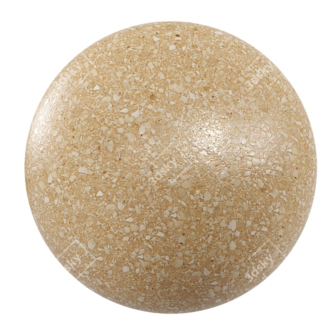 Seamless PBR Terrazzo Marble 3D model image 1