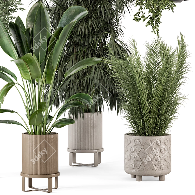  Greenery in Stylish Bau Pot 3D model image 5