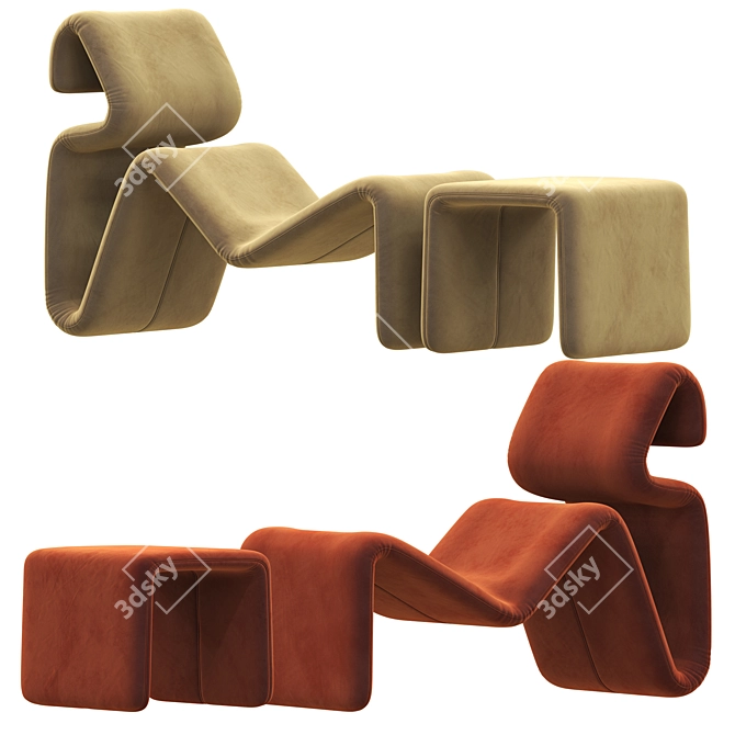 Etcetera Lounge Chair: Contemporary Comfort at its Finest 3D model image 2