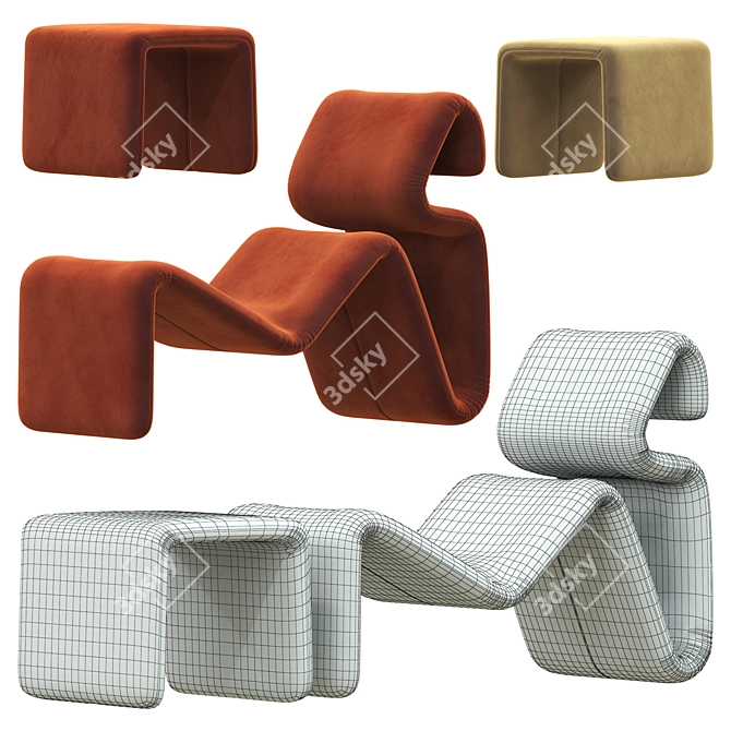 Etcetera Lounge Chair: Contemporary Comfort at its Finest 3D model image 3