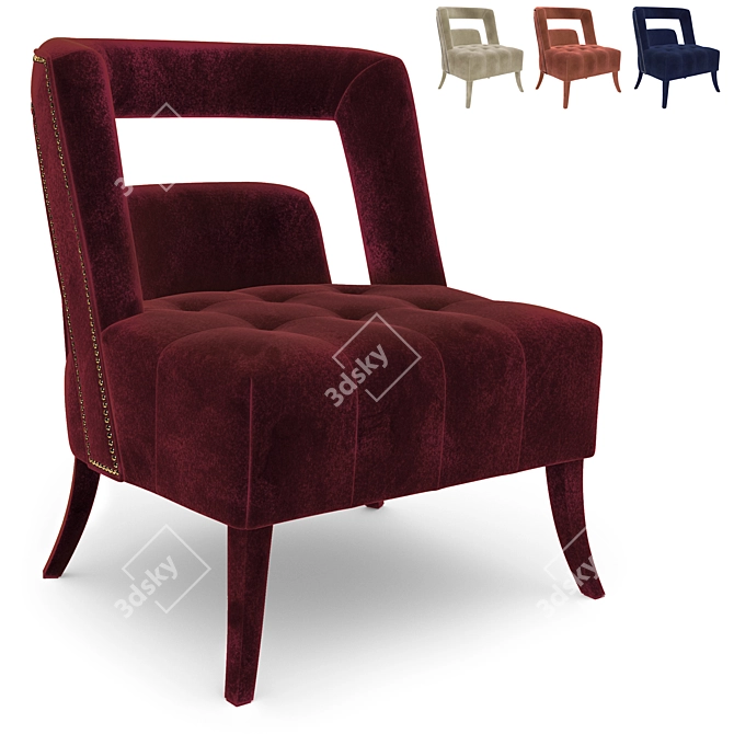 Naj Velvet Armchair: Luxurious Comfort 3D model image 1