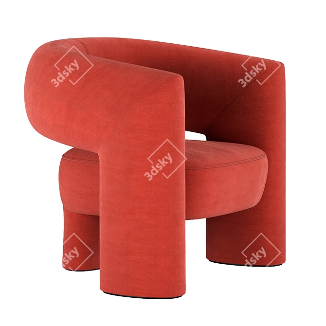 Italian Inspired Via Del Corso Lounge Chair 3D model image 1