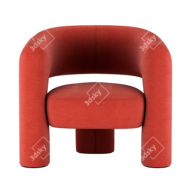 Italian Inspired Via Del Corso Lounge Chair 3D model image 3