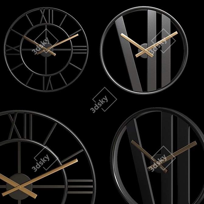 Elegant Timepiece: Hermle Wall Clock 3D model image 2