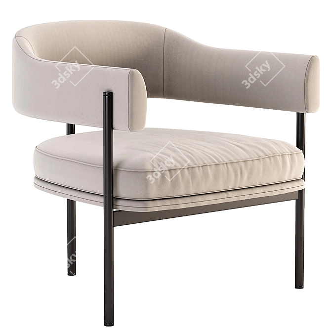 Elegant Isabella Armchair 3D model image 2