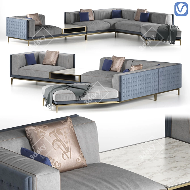 Visionnaire Legend Modular Sofa: Customizable Luxury Seating 3D model image 1