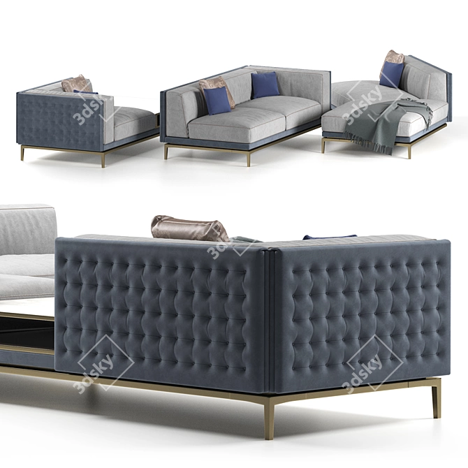 Visionnaire Legend Modular Sofa: Customizable Luxury Seating 3D model image 3