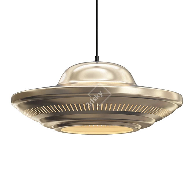 Gilded UFO Pendant Light 3D model image 1