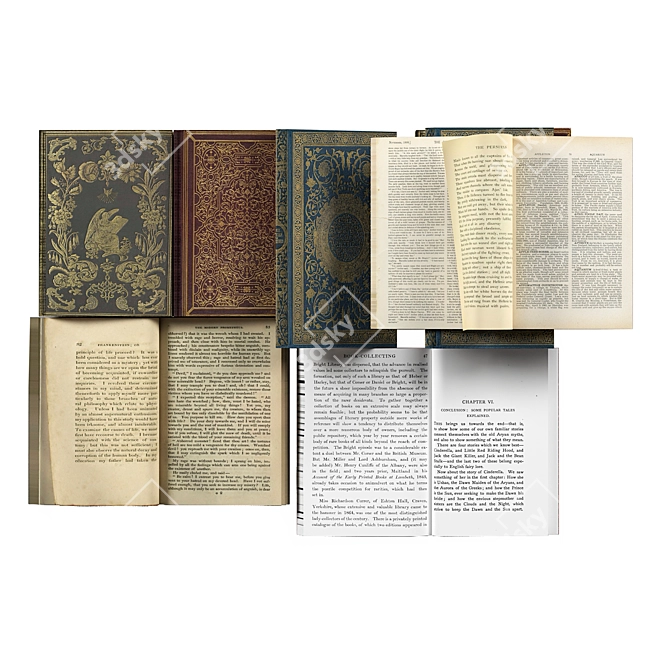 Vintage Book Set: 2015 Edition 3D model image 5