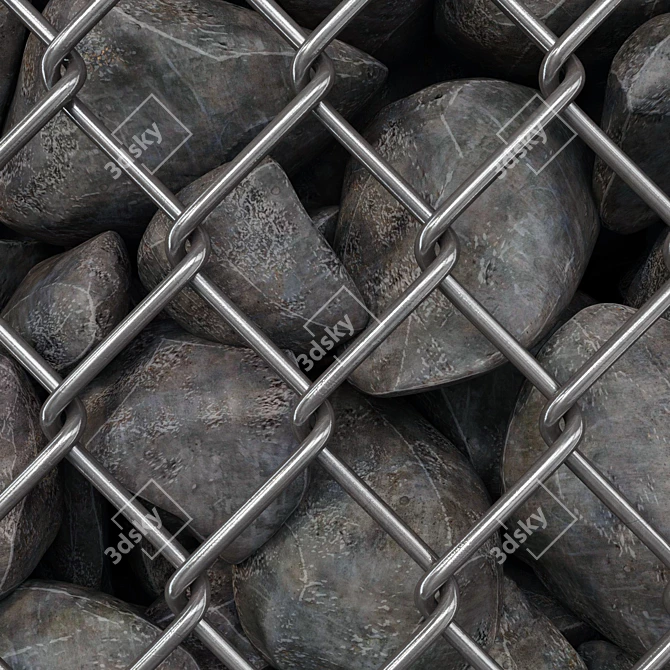 RockStone Gabion Cage: Top Quality, Multiple Textures 3D model image 5