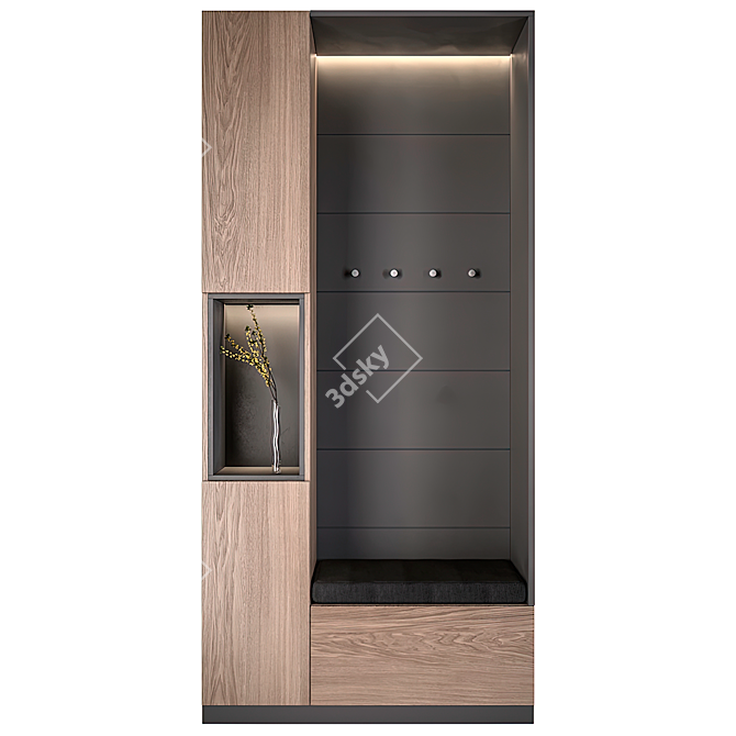 Modern Hallway 11: Stylish & Functional 3D model image 1