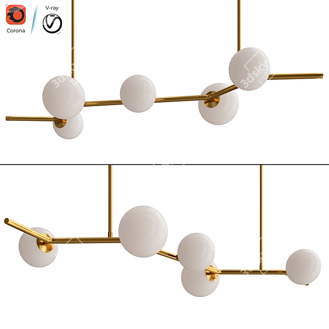 Sleek Mathia Long Pendant Light 3D model image 1