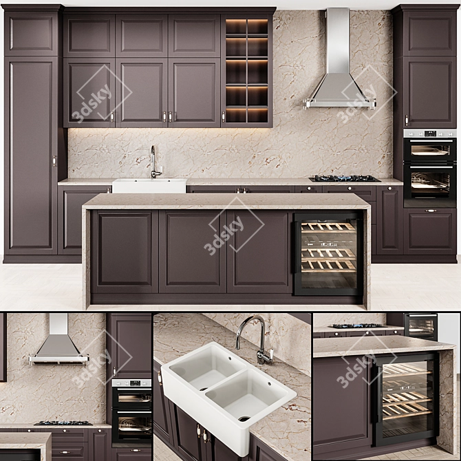 Ikea Kitchen Idea03: Stylish and Functional 3D model image 1