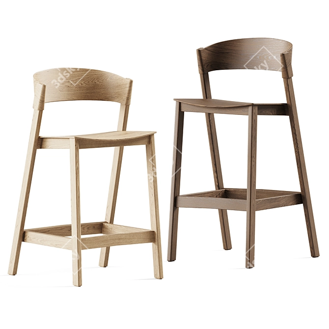 Modern Scandinavian Stool Collection 3D model image 1