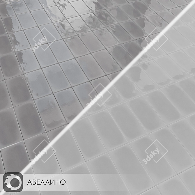 Title: Avellino Glossy Ceramic Tiles Collection 3D model image 2