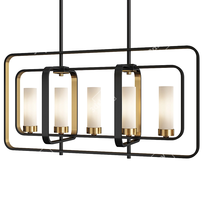 Bronze Gold Loft Chandelier 3D model image 1