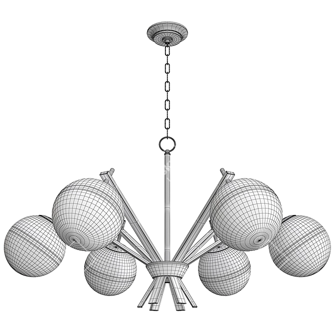 Whimsical Carousel Chandelier 3D model image 2