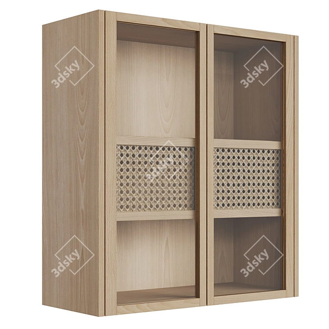 Modern Oak and Glass Wall Cabinet (CANA) by Bolia 3D model image 1