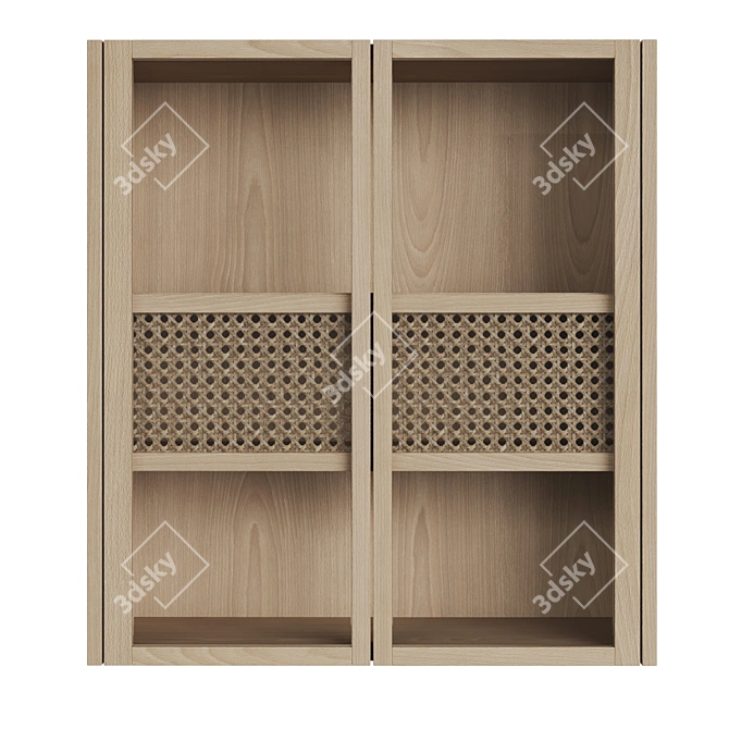 Modern Oak and Glass Wall Cabinet (CANA) by Bolia 3D model image 2