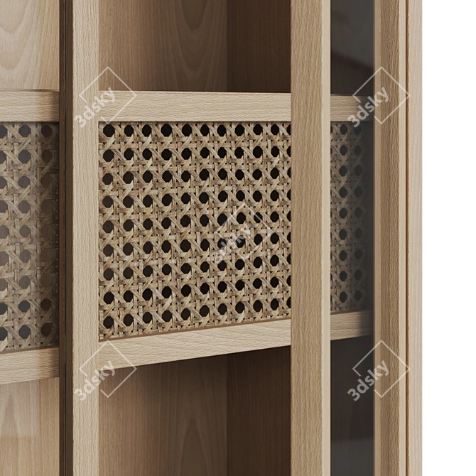 Modern Oak and Glass Wall Cabinet (CANA) by Bolia 3D model image 4