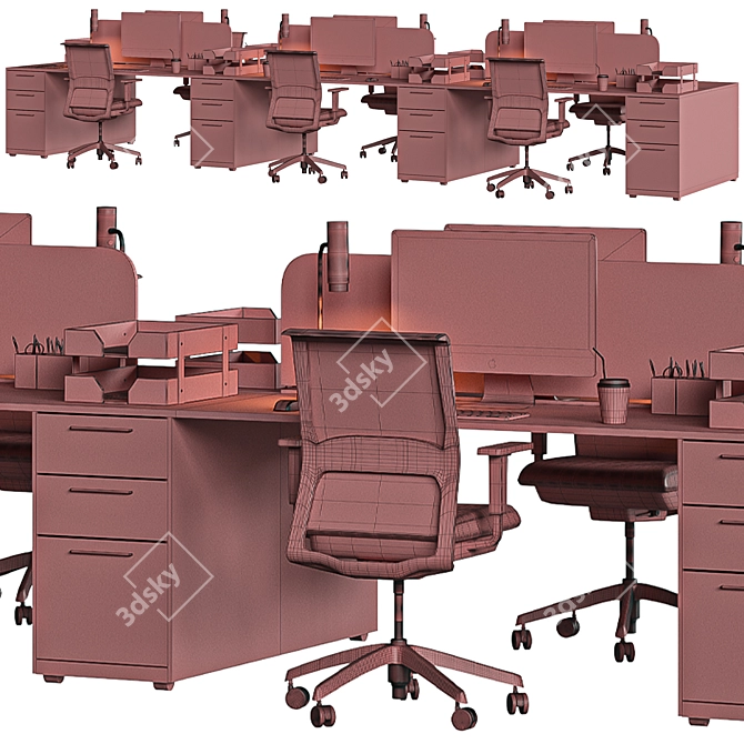 Modern Ergonomic Office Chair 3D model image 2