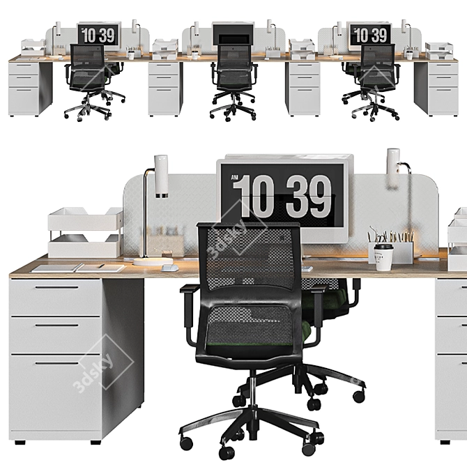 Modern Ergonomic Office Chair 3D model image 7