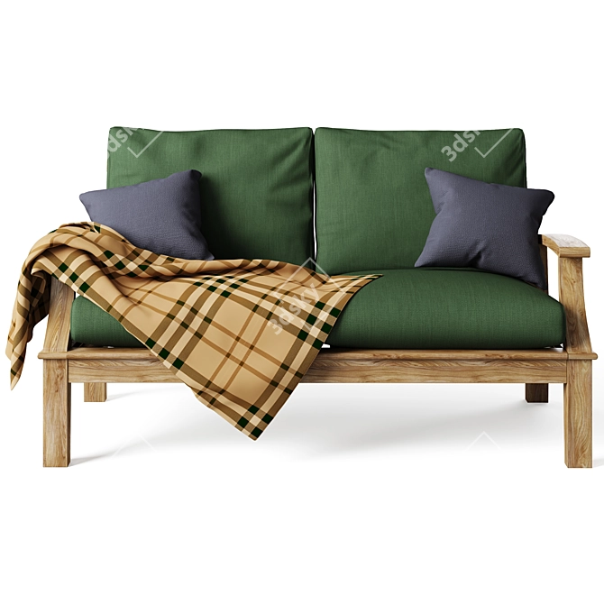 Ventura 2-Seater Sofa: Stylish Deep Seating 3D model image 2