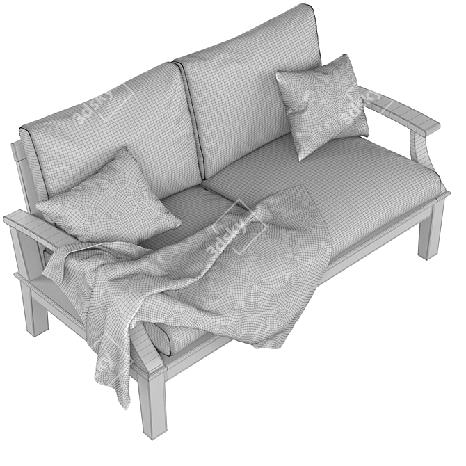 Ventura 2-Seater Sofa: Stylish Deep Seating 3D model image 5