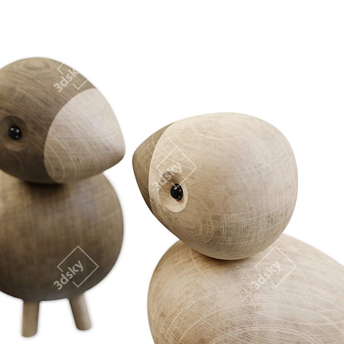 Title: Kay Bojesen PBR Birds & Dog Figurine 3D model image 3