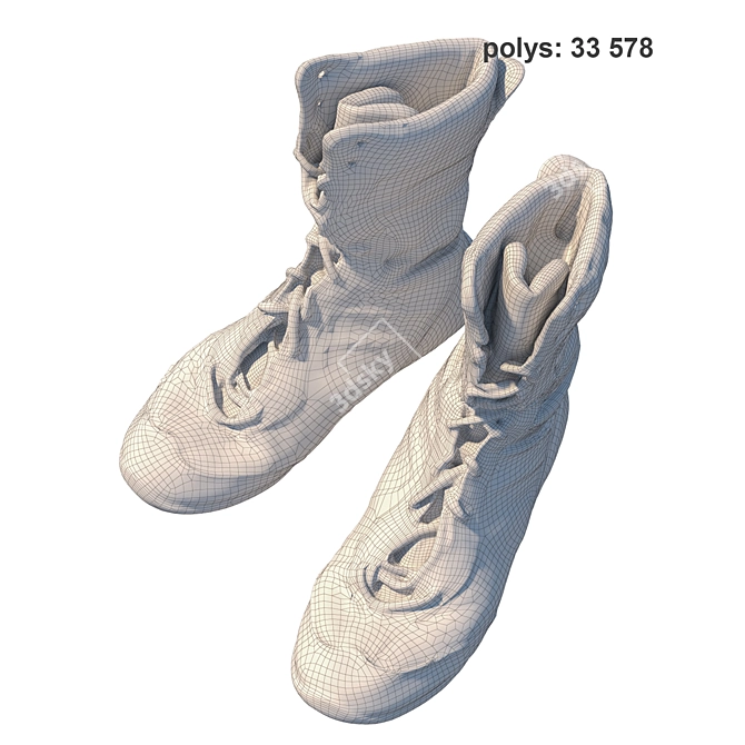 Vintage Scanned Boots 3D model image 4