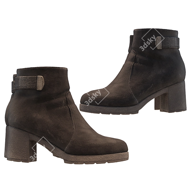 Title: 360° Scanned Women's Boots with Detailed Textures 3D model image 2