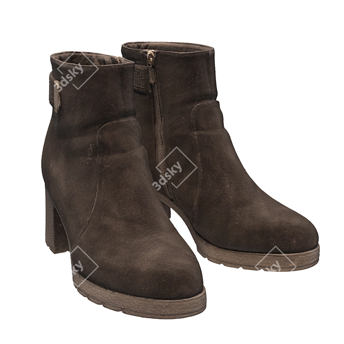 Title: 360° Scanned Women's Boots with Detailed Textures 3D model image 4