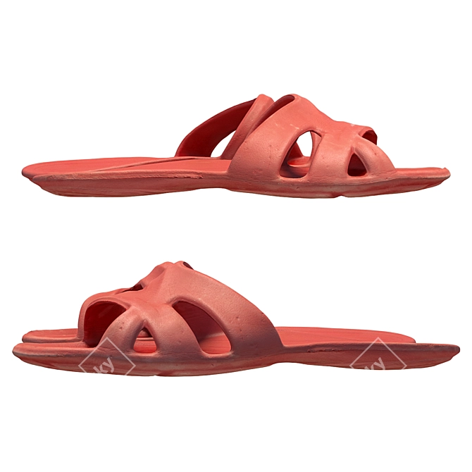 360° Scanned Slippers with High-Resolution Textures 3D model image 1