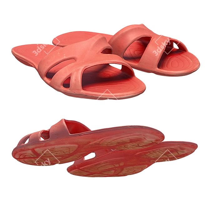 360° Scanned Slippers with High-Resolution Textures 3D model image 2