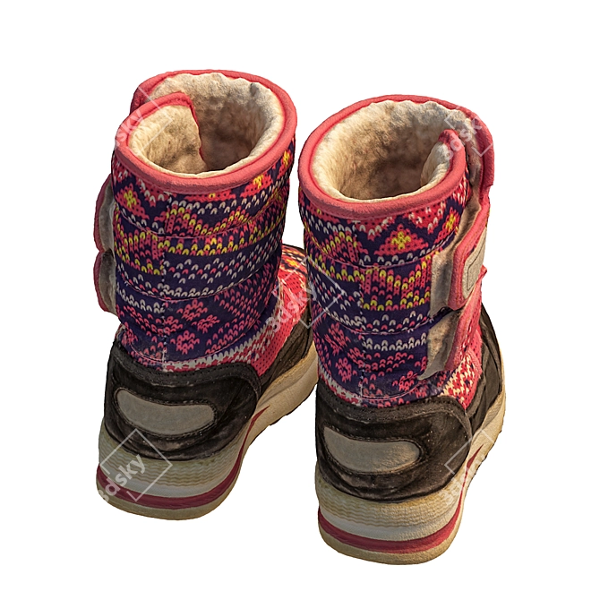 360 Degree Scanned Children's Winter Boots 3D model image 5