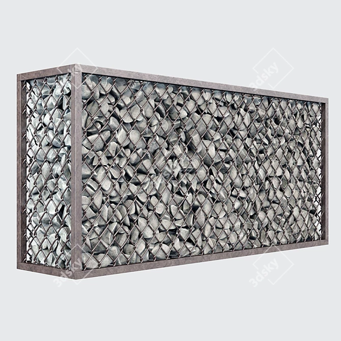 Gabion Cage Rock Stone N2 - High-Quality Textured 3D Model 3D model image 5