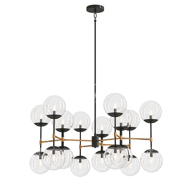 Reese Metal Round Chandelier - Elegant Lighting Solution 3D model image 1