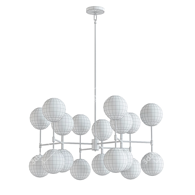 Reese Metal Round Chandelier - Elegant Lighting Solution 3D model image 2