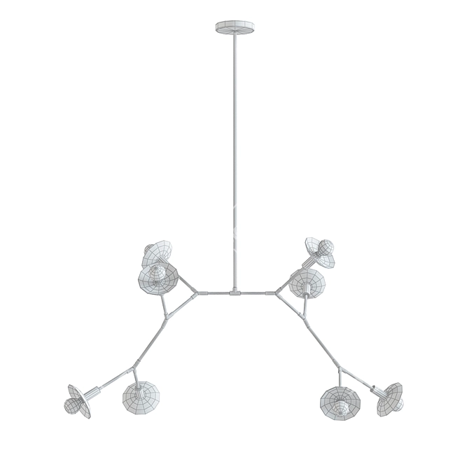 Elegant Salerno Metal Chandelier 3D model image 2