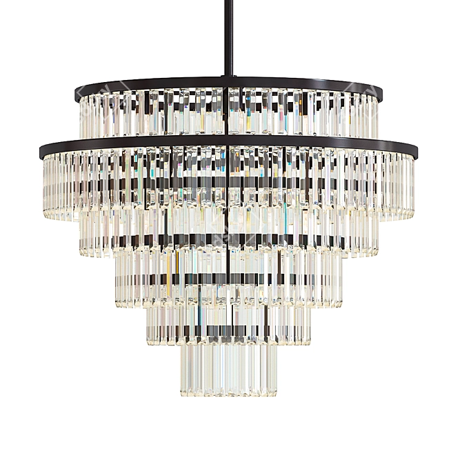 Elegant Crystal Round Chandelier 3D model image 1