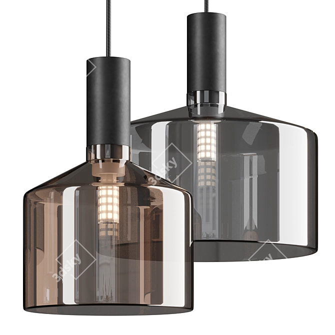 Elegant Shade Hanging Lamp 3D model image 1