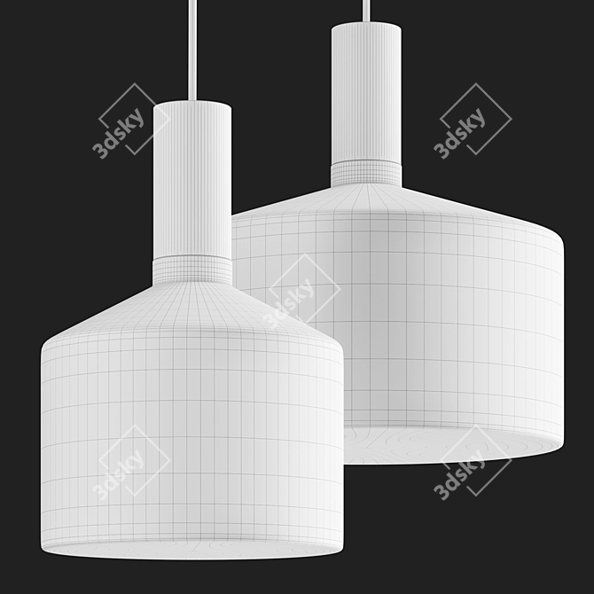 Elegant Shade Hanging Lamp 3D model image 3