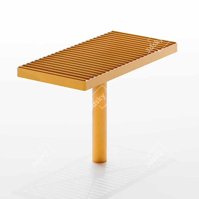 Sleek Steel Seating: PIXEL Park Benches 3D model image 2