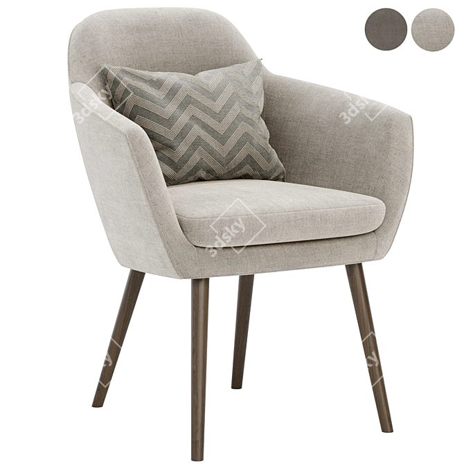 SAIBA Easy Chair: Ultimate Comfort 3D model image 1