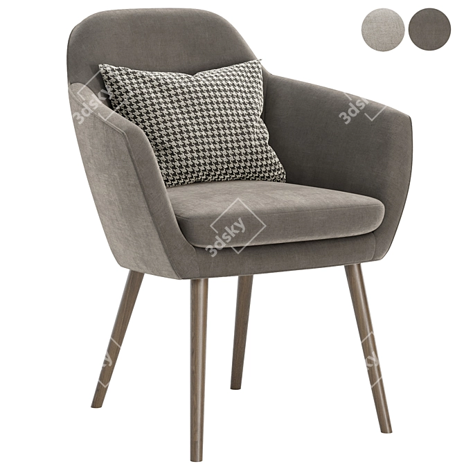 SAIBA Easy Chair: Ultimate Comfort 3D model image 2