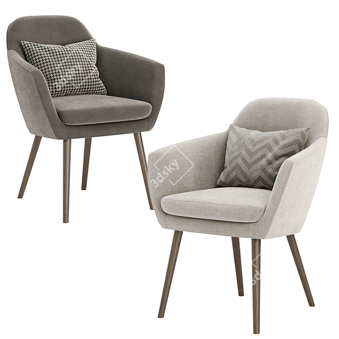 SAIBA Easy Chair: Ultimate Comfort 3D model image 3